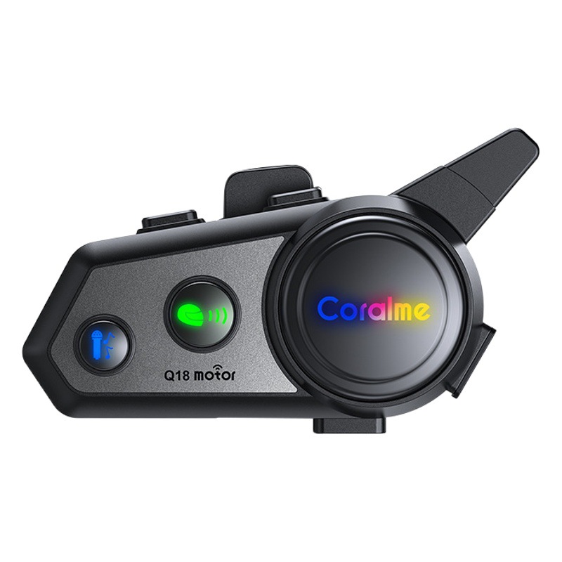 Coralme Q18 intercomunicador casco Bluetooth auriculares Mezcla música compartir reducción de ruido 800 m intercomunicador casco auriculares