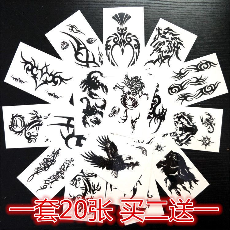 Tatuaje pegatinas impermeable hombres y mujeres de larga duración escorpión tótem de larga duración simulación Lobo cabeza dragón Tigre tótem tatuaje pegatinas envío gratuito
