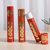 Куплет бумажная трубка напечатанный на заказ логотип Весенний Фестиваль куплет цилиндр плакат живопись и каллиграфия круглая упаковочная коробка белая карточка крафт-бумага банка оптом