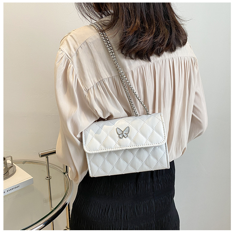 Fashion messenger bag rhombus embroidery thread chain square bagpicture13
