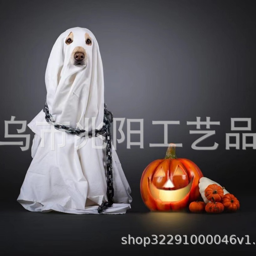 Transfronterizos Halloween White Ghost Disfraz de Fantasmas de Mascotas Disfraz de Fantasmas de Mascotas Disfraz de Día de Fantasmas - Capa de Perro