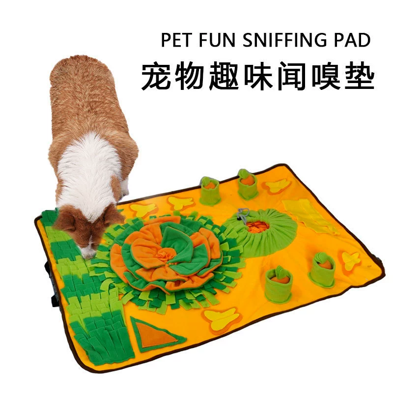 Новые домашние животные нюхают подушки для собак