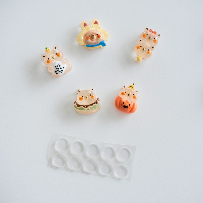 漫画かわいいカピバラ樹脂ジュエリーアクセサリーステッカー携帯電話ステッカー装飾ステッカー diy 無料ナノ接着剤|undefined