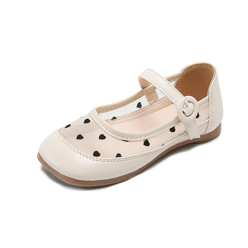  spring new fashion polka dot mesh girls' small shoes little girls children's princess shoes small and medium children's shoes