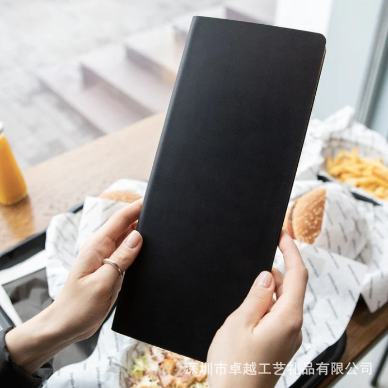Retro fashion Cork restaurant a la carte menu clip PU leather cafe loose-leaf cover hotel meal menu shell
