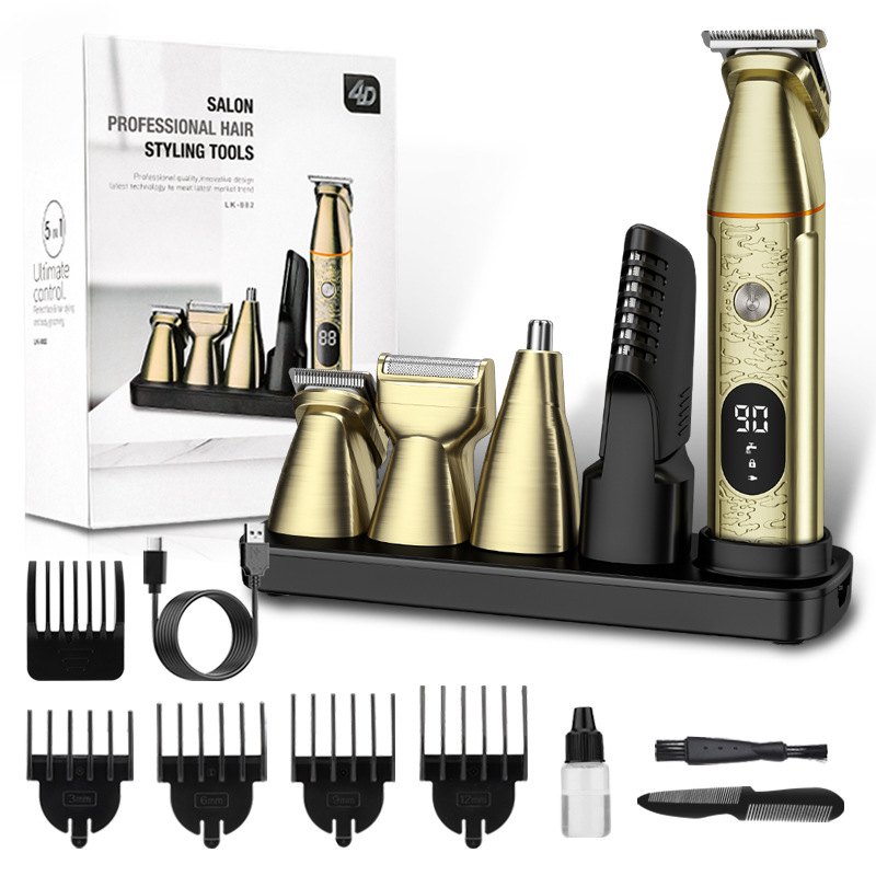 Transfronterizo nuevo todo-metal multifuncional hombres eléctrico cortapelos hogar máquina de afeitar afeitado trimmer lavable