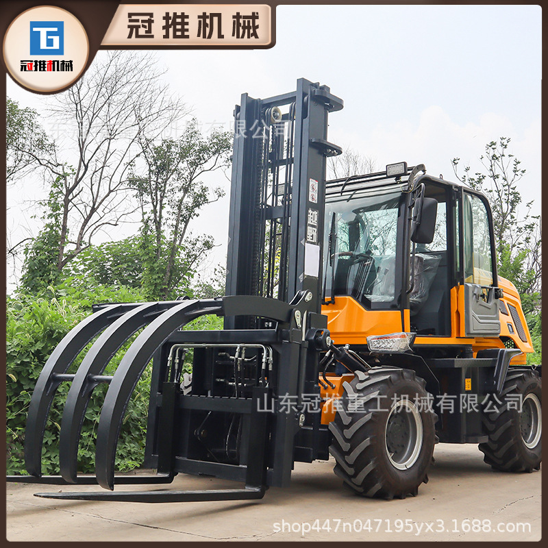 柴油四驱越野叉车多功能搬运车工地工程装卸车全地形内燃堆高车