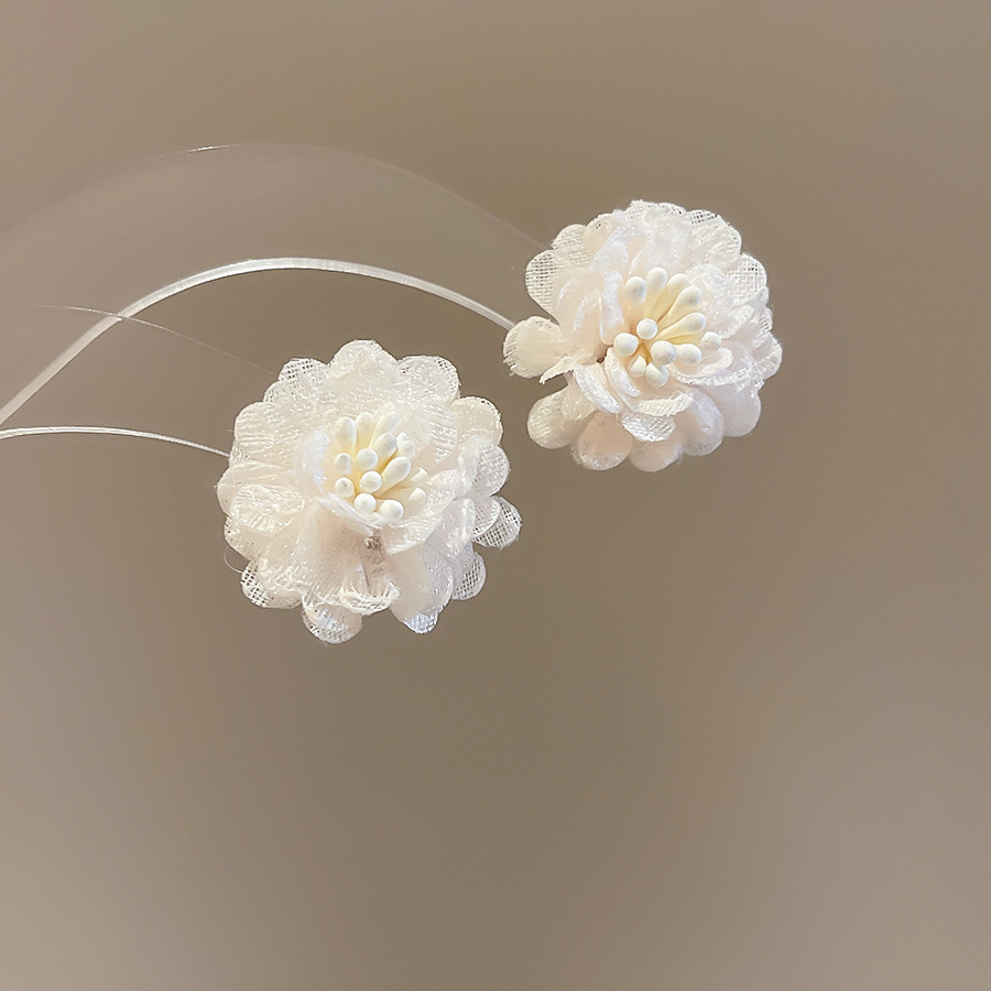 Pendientes de flores de color dopamina Pendientes dulces y frescos de primavera y verano Pendientes pequeños y elegantes de alta gama para mujer