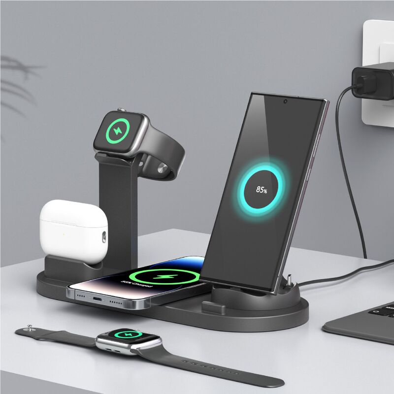 Cross-Border Amazon Hot-Selling Product: Multi-Functional Six-In-One Wireless Charger Suitable for Apple Phones and Headphones Cross-Border Amazon Hot-Selling Product: Multi-Functional Six-In-One Wireless Charger Suitable for Apple Phones and Headphones