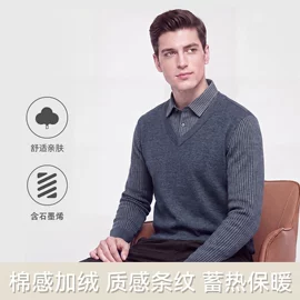 男式衬衫;男式西裤;男毛衫假两件