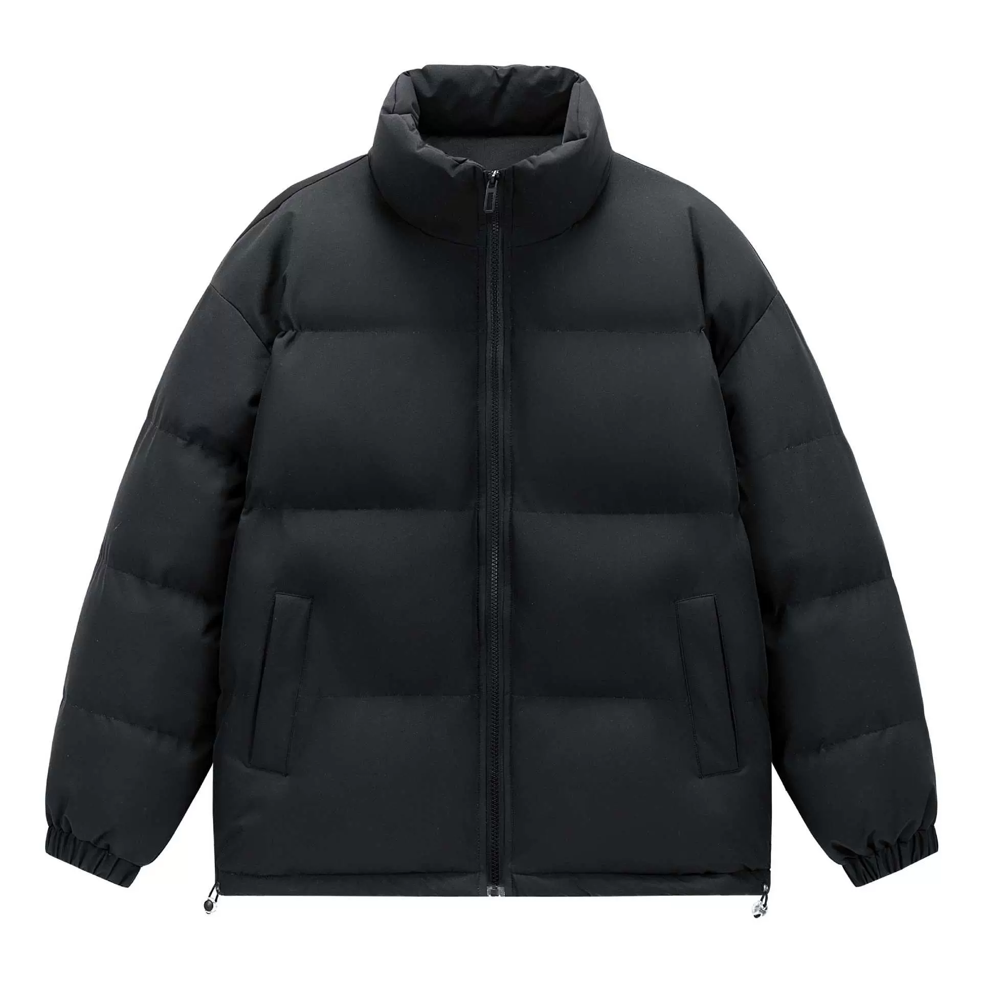 冬季新款棉衣男宽松加厚保暖棉服立领纯色面包服百搭棉袄男士外套