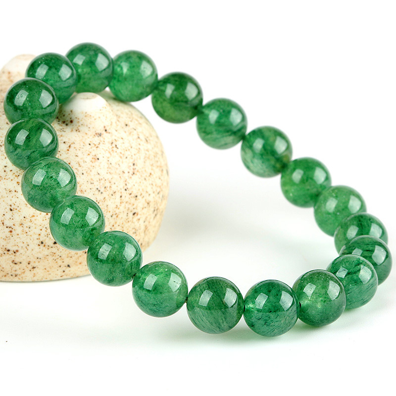 Natural Green Strawberry Crystal Bracelet Green Strawberry Crystal Ball Bracelet Jewelry Factory Direct Sales Wholesale Green Strawberry Crystal