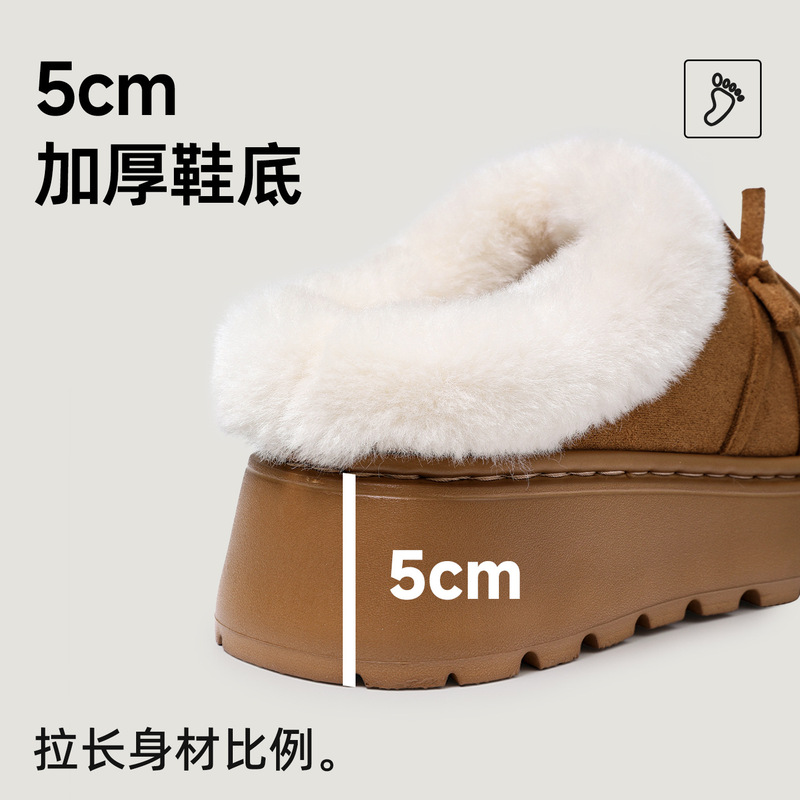 蝴蝶结棉拖鞋冬天可外穿保暖加绒增高时尚百搭室内居家毛绒拖鞋女|undefined