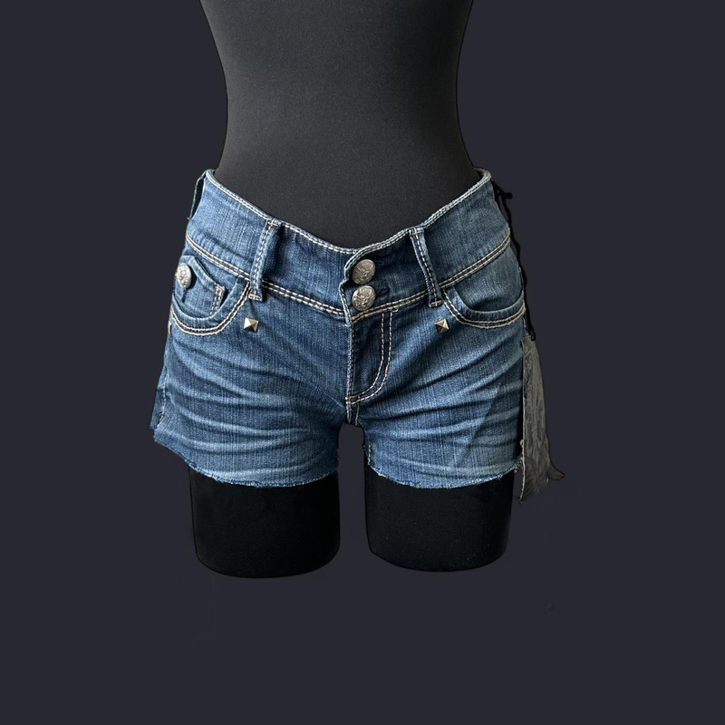 2025 Hot Girl Women's Jeans Punk Club Wear Y2K Sexy Denim Shorts Summer Slim Ins