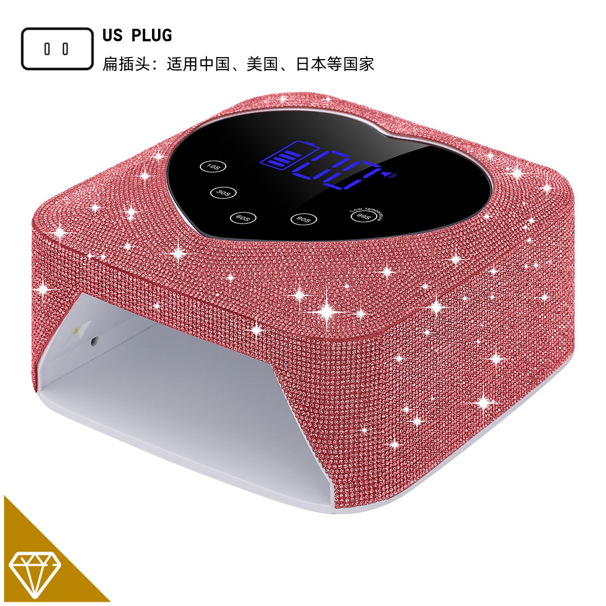 Nuevo diamante de parche transfronterizo, lámpara de manicura inalámbrica, máquina de fototerapia, carga LED, lámpara de parrilla de manicura portátil, tienda de manicura