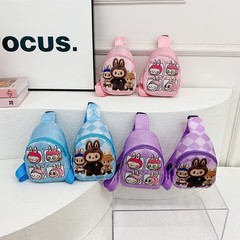 トレンディなかわいい中型および大型クラスのバックパック男の子と女の子のためのクロスボディバッグ小銭入れ漫画幼稚園ラブバッグチェストバッグ卸売