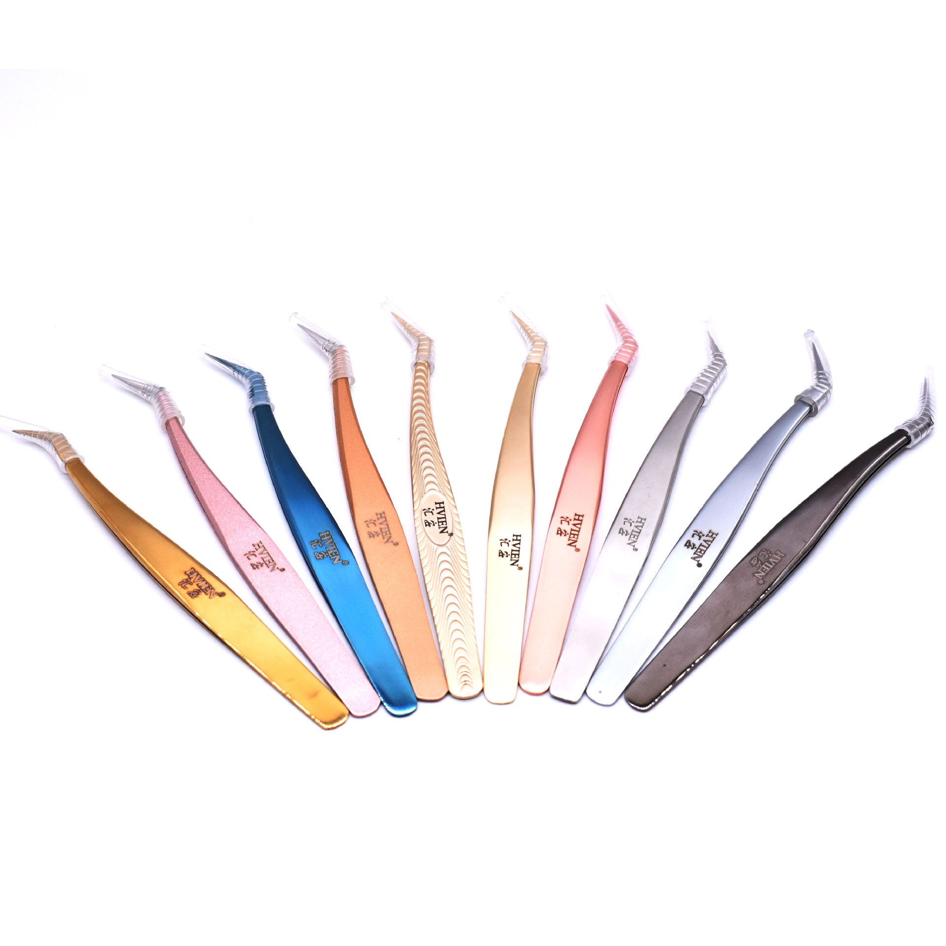 厂家现货高精密嫁接睫毛开花镊子 美睫师喜好金色金羽夹套装工具