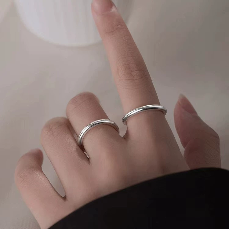 Ring, fashionable small design silver bracelet, silver 999 sample, light luxury style, high-quality style, on index finger