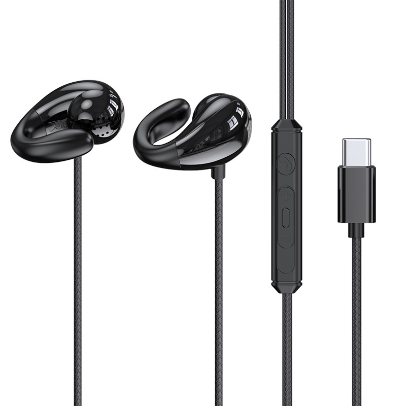 TYPE-C digital ear clip headset sports karaoke wired wire control iP15 Universal factory direct supply in stock wholesale TYPE-C digital ear clip headset sports karaoke wired wire control iP15 Universal factory direct supply in stock wholesale