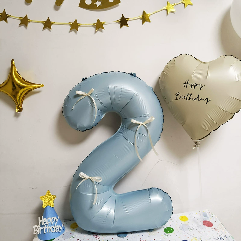 Балетный ветер 32-дюймовый ретро синий воздушный шар лента бант цифровой алюминиевая пленка воздушный шар день рождения декоративный реквизит