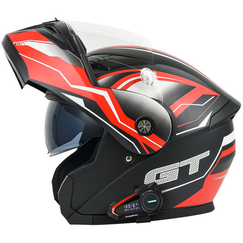 Coolqibao dual-lens motorcycle helmet, electric motorcycle Bluetooth helmet, long battery life, 3C certified full-face helmet