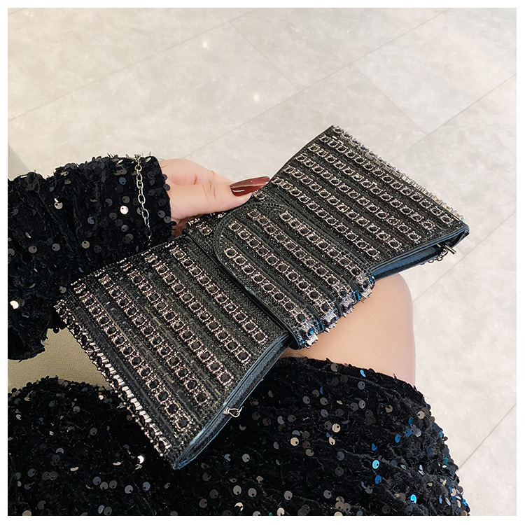 New cross-border European and American retro high-end clutch bag, full diamond single-shoulder crossbody ladies' bag, small bag, socialite dinner bag undefined