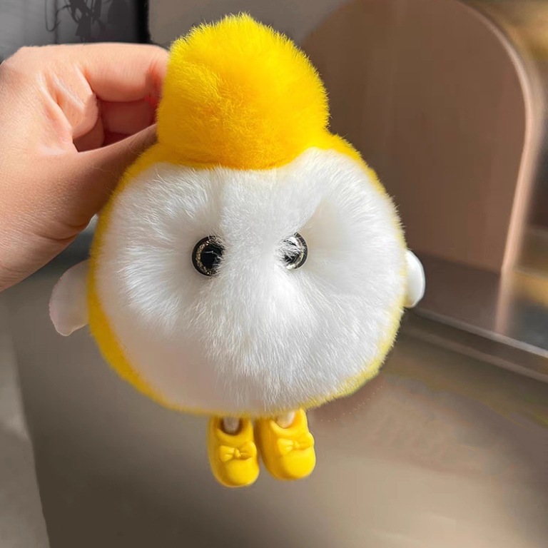 Real Rex conejo huevo partido llavero colgante de peluche juguete lindo creativo muñeca bolsa adornos