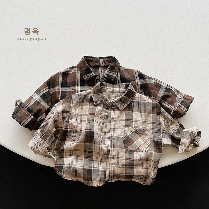 Camisa para niños de estilo coreano para niños Otoño retro Nueva chaqueta de manga larga Mori japonesa para Niñas Ropa para niños de moda de personalidad para niños
