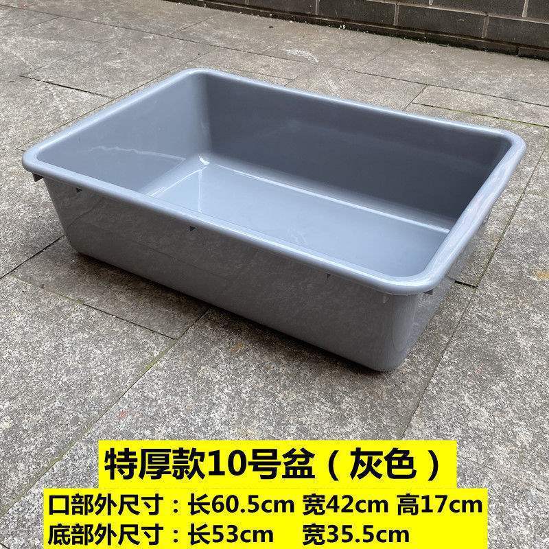 長方形のプラスチックのたらいの家庭用の池の洗面器は白いたらいを大きくします。|undefined