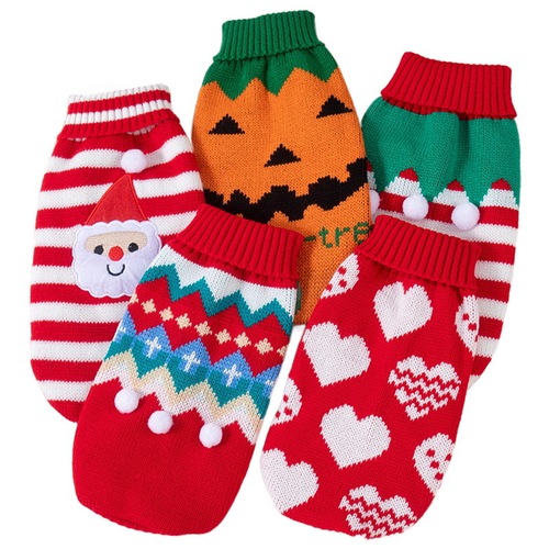 Pet dog clothes autumn winter cat clothing Corgi French bulldog cat puppy clothing Christmas knitting sweater