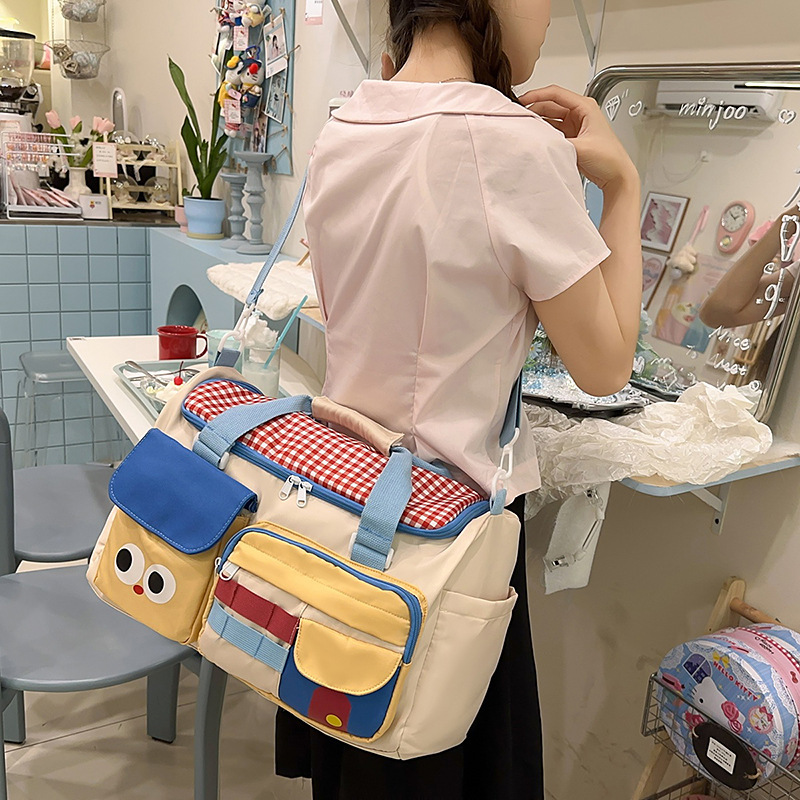 New Dopamine High-Value Short-Distance Travel Bag, Lightweight Maternity Bag, Large-Capacity Boarding Bag, Fashionable Fitness Bag for Women