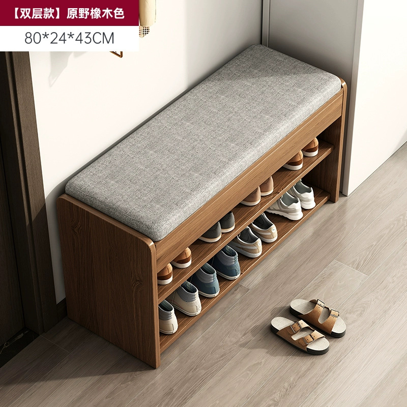 Taburete de cambio de zapatos en la puerta del armario de zapatos doméstico, asiento de asiento integrado, cojín de paquete blando, estante de zapatos, sala de estar, puerta de entrada para usar taburetes de zapatos