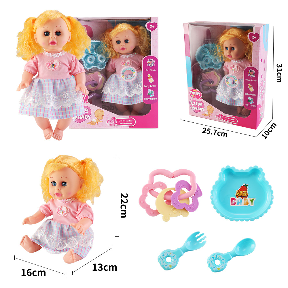 Juguetes para niños, niñas, carro inteligente, 14 pulgadas muñecas, carro de bebé, princesa