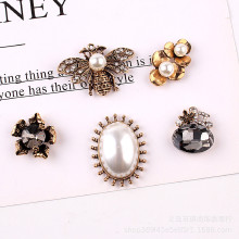 复古饰品配件 DIY合金饰品配件 镶钻花盘扣合金配件头饰服饰配件