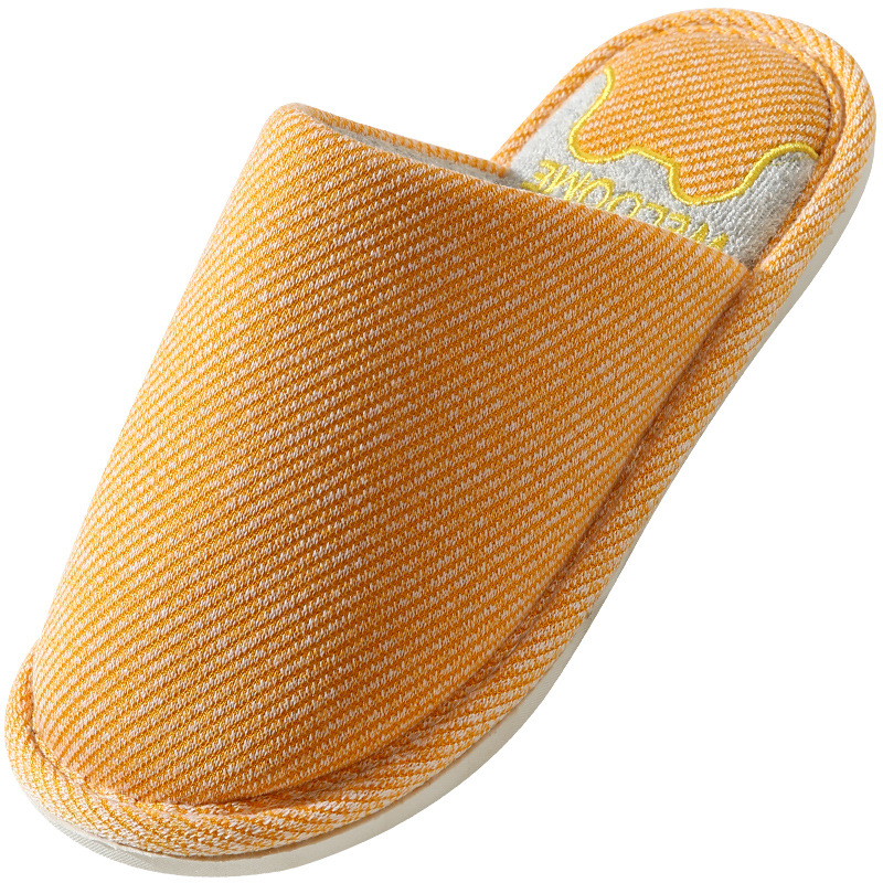 Sin impuestos) zapatillas de algodón damas primavera y otoño cuatro estaciones para el hogar interior de algodón lino antideslizante invierno seguro de hogar