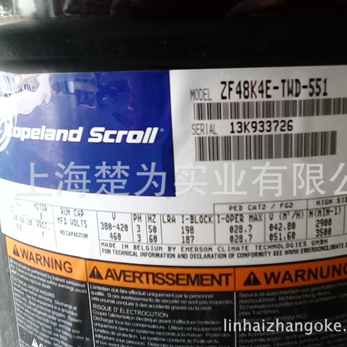 供应ZF33K4E-TWC-551/全封闭涡旋压缩机/ZF41KQE-TFD/ZF33K4E-TWD