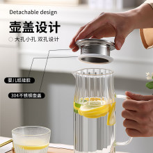 条纹凉水壶加厚果汁壶冷水壶家用耐高温玻璃水壶白开水大容量扎壶