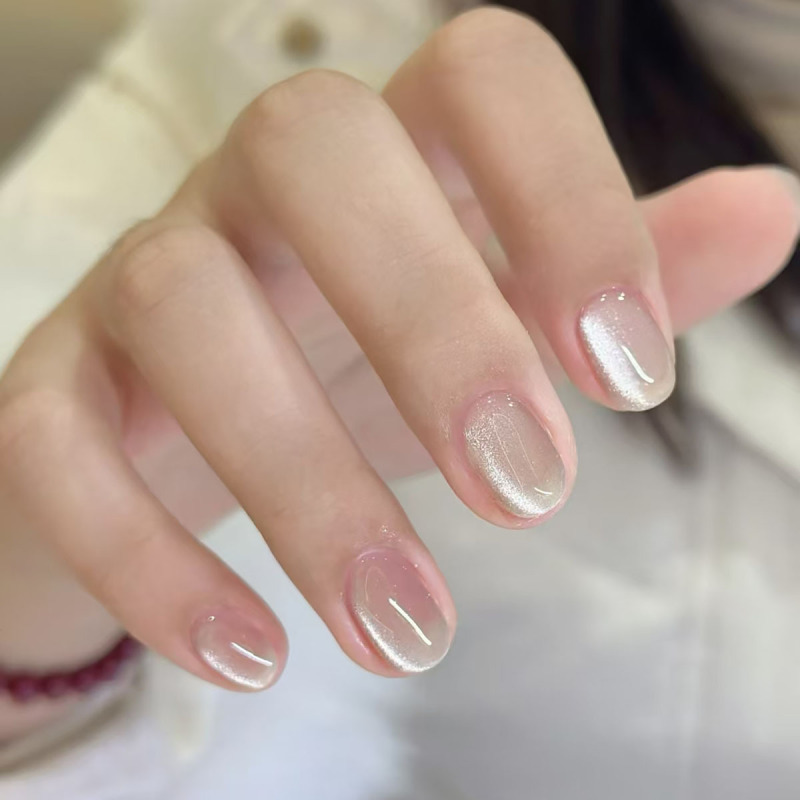 Code nail piece simple smoothie cat eye white wear nail art removable wear nail patch factory wholesale Code nail piece simple smoothie cat eye white wear nail art removable wear nail patch factory wholesale