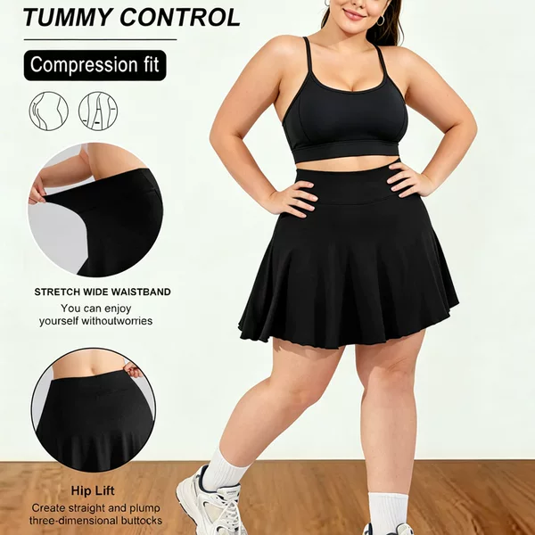 Temu Popular Flap Pocket Pants Yoga Skirt Women's Summer Outdoor Fitness Sports Running Cycling Tennis Culottes European and American Short Skirt