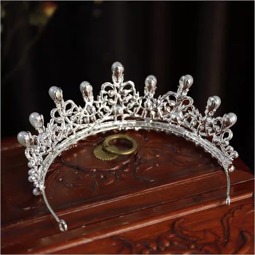 European and American bridal crown wholesale baroque drop diamond princess crown performance birthday tiara wedding dress accessories