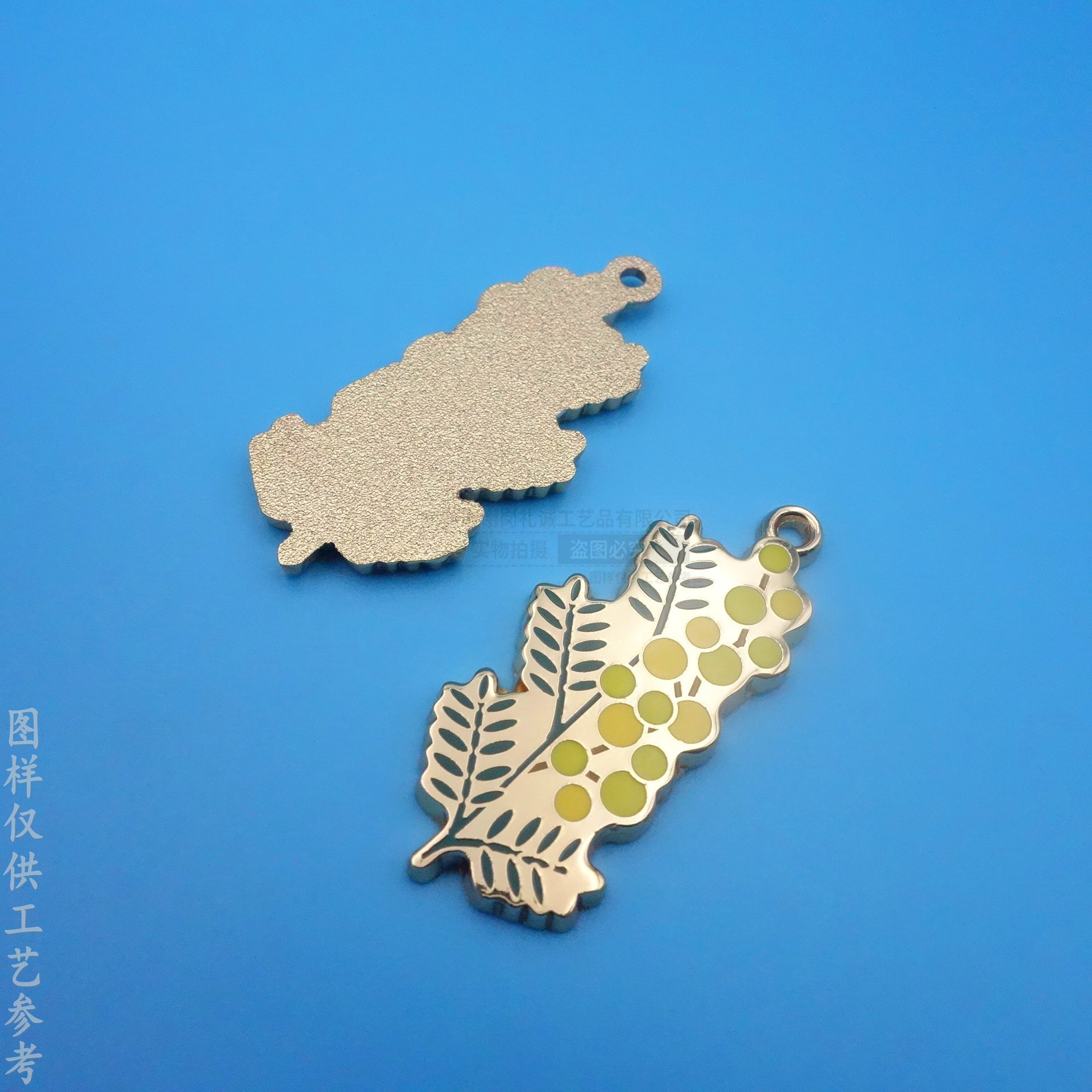 厂家定制锌合金拉链锁头吊牌仿珐琅图案玫瑰花形状金属下拉片拉牌