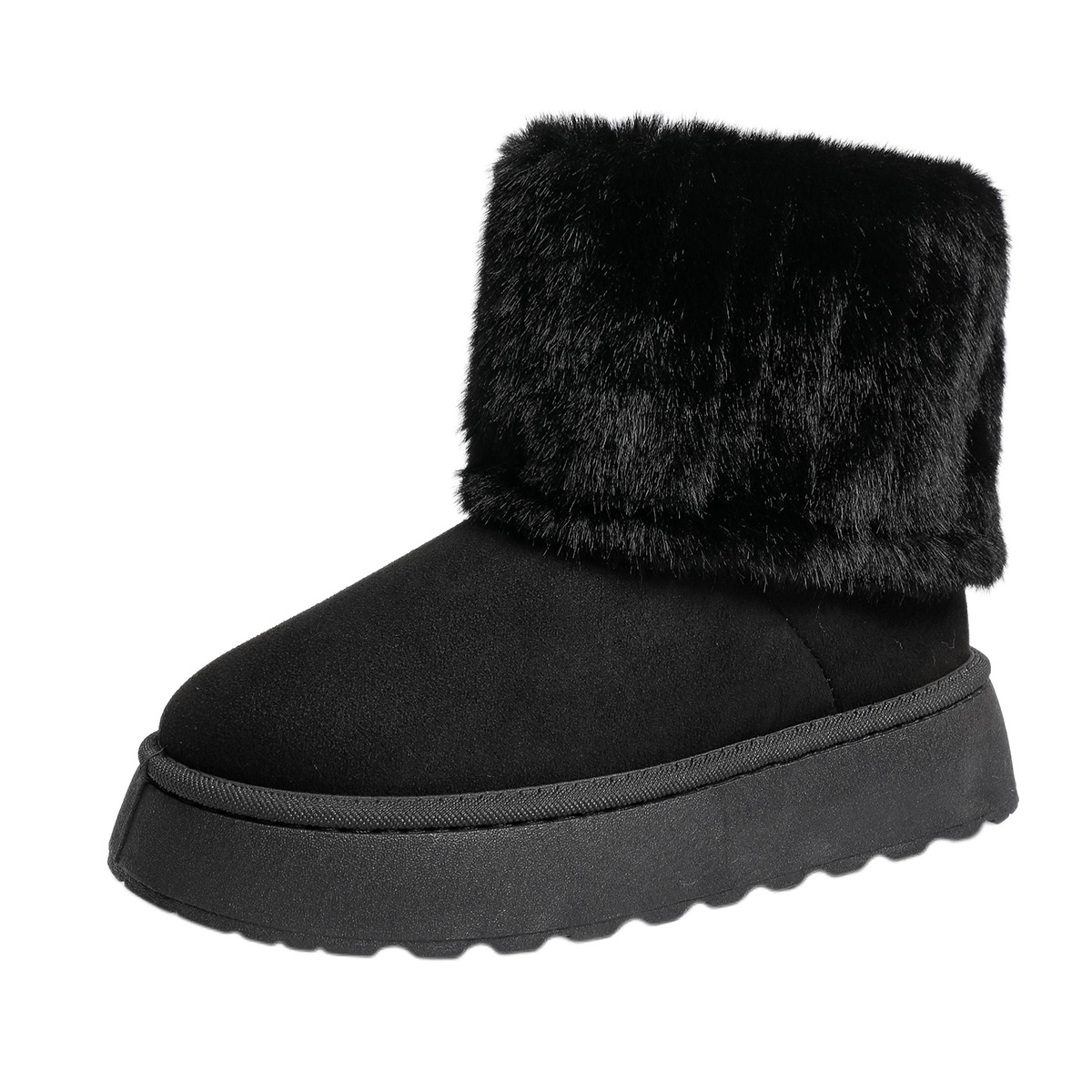 Botines de Nieve Térmicos para Mujer de Suela Gruesa de Gamuza para Invierno