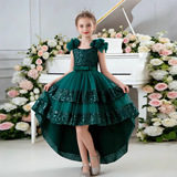 (Трансграничная торговля), наряд маленькой принцессы, вечернее платье с бантиком, подходит для подростков, подарок на день рождения, эффект подтяжки