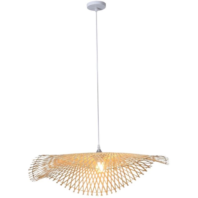 Bambú chino tejido lámpara de bambú hecho a mano japonés té Zen araña tatami dormitorio olla caliente restaurante comedor lámpara de mesa