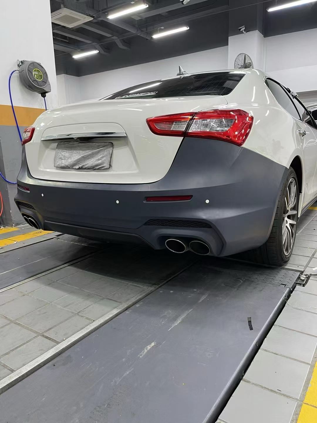 Maserati Ghibli Modified with Trofeo New Front Face Kit, Led Headlights, Tail Light Assembly, and Body Surround