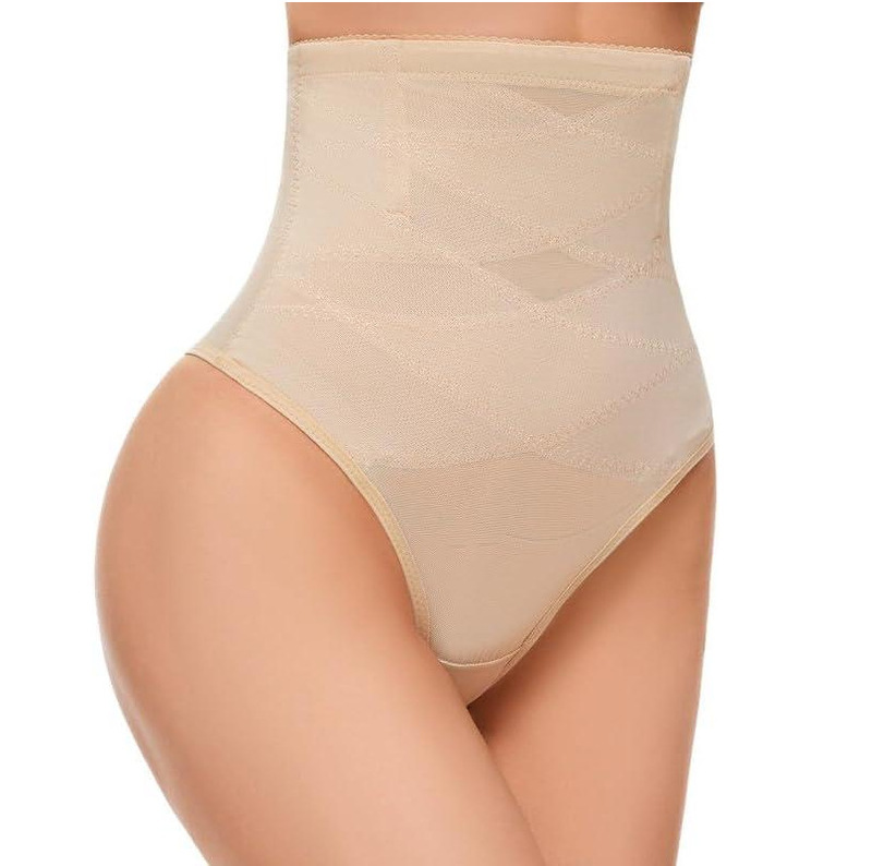 Thin Cross High Waist Body Shaping Panties Belly Waist Hip-lifting Pants Women's No-hem Body Shaping T-shaped Panties Wholesale