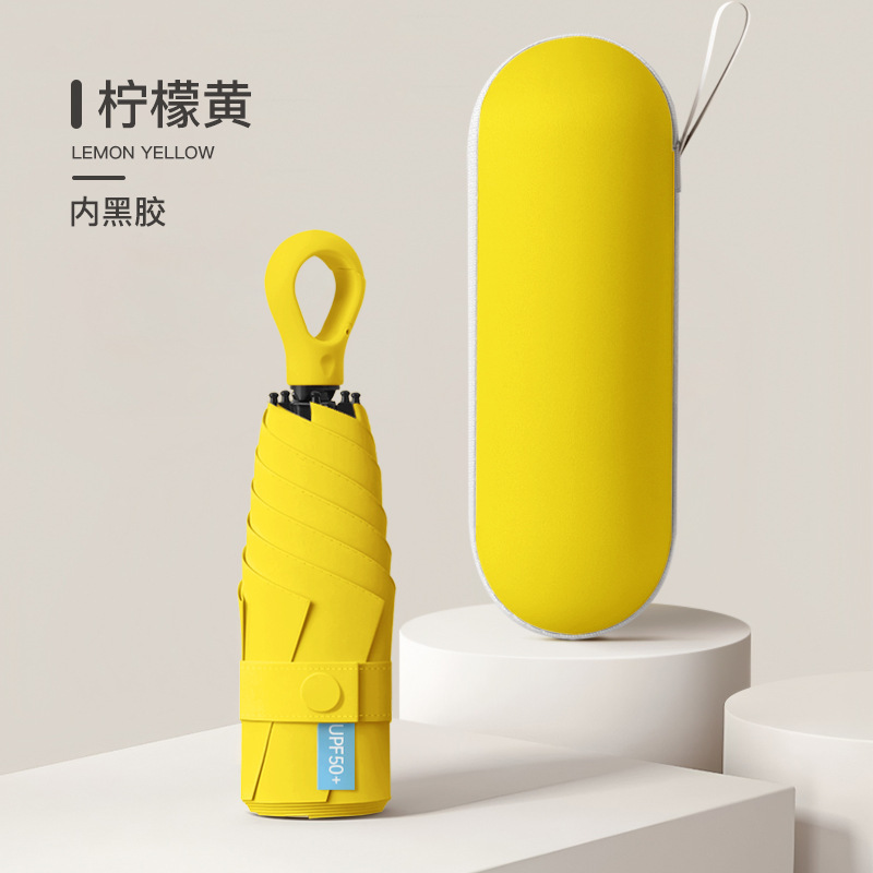 ポータブル 50% off 傘ラブハンドル晴雨兼用カプセル傘黒接着剤日焼け止めと UV 保護女性の日傘在庫あり|undefined