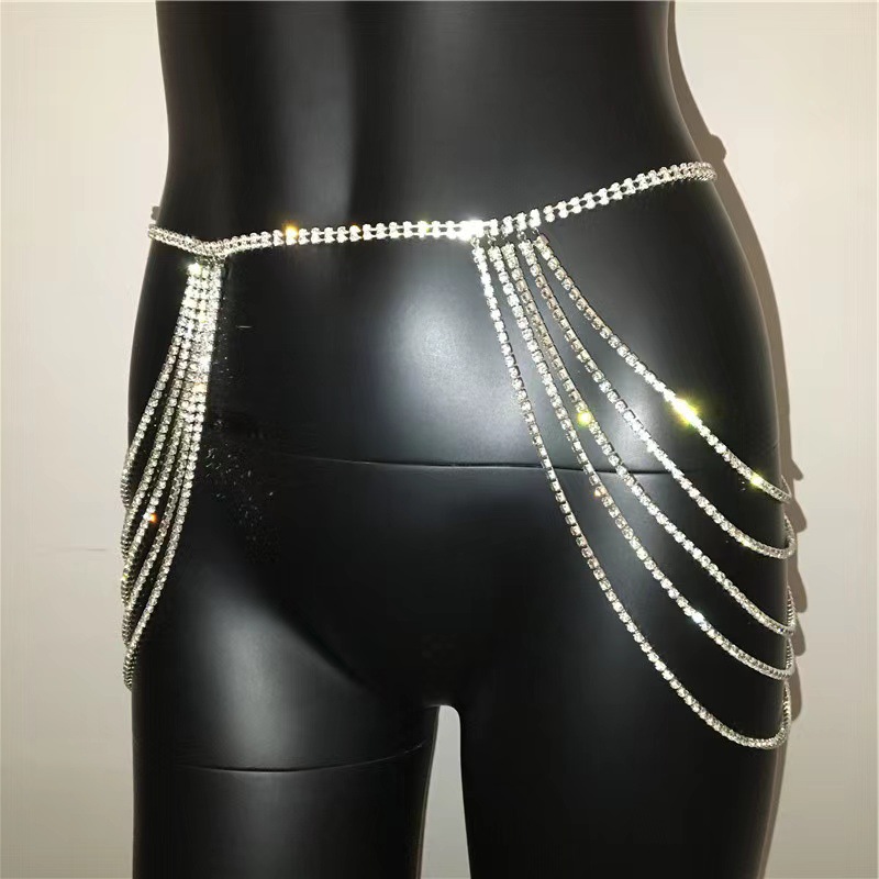 Übertriebene Strassquaste Bauchtanz Taillenkette Sexy Körperkette display picture 3