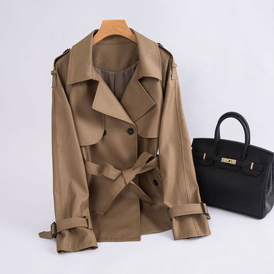 高珂2022秋冬新款典藏精品法风女主腔调高阶立裁高密防皱短款风衣|ms