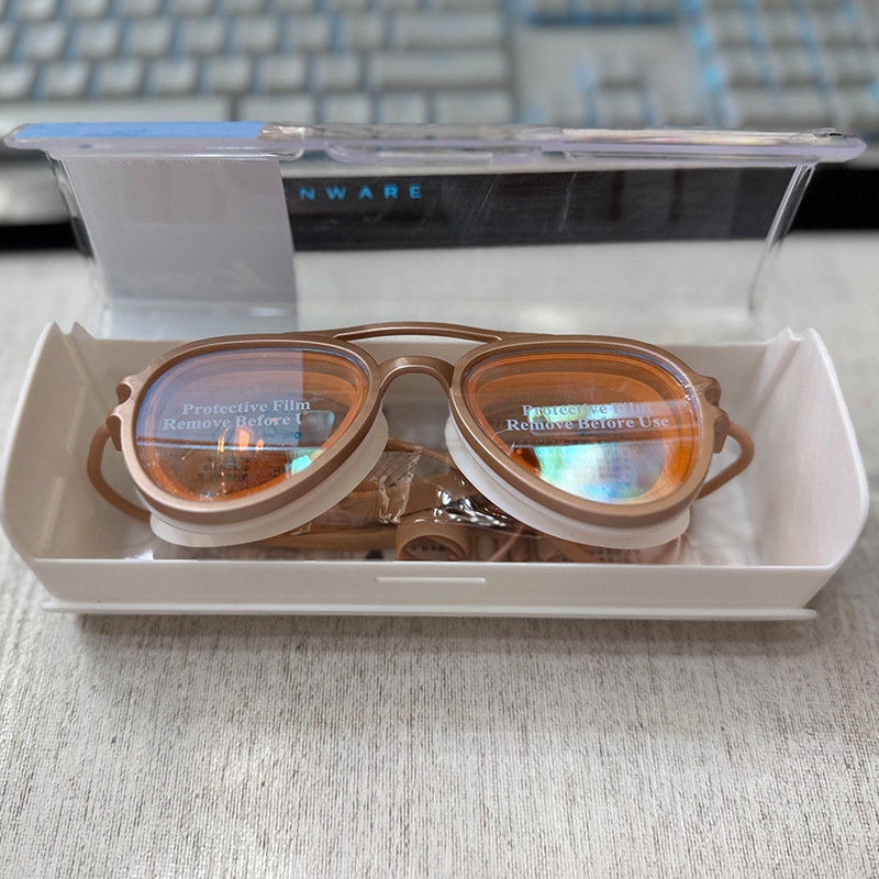 Gafas de Natación Profesionales de Marco Grande de Policarbonato Impermeables y Antiempañantes